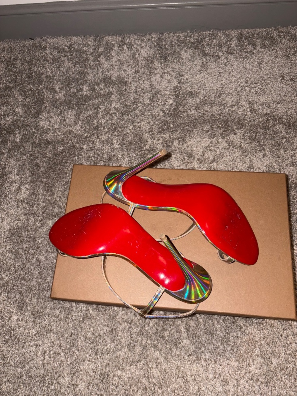 Gold Christian Louboutin  heels - Picture 5 of 8